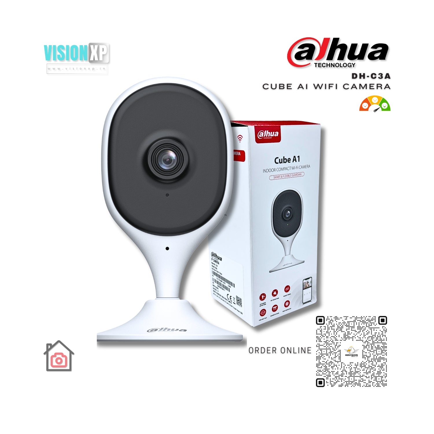 Dahua DH-C3A Cube A1 3MP Indoor Fixed-focal Wi-Fi Cube Network Camera Dahua DH-C3A Cube A1 3MP Indoor Fixed-focal Wi-Fi Cube Network Camera